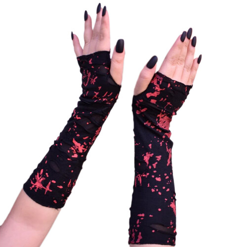 Mitaines pour spectacles sur scène, gants mystiques-Noir 2