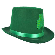 Chapeau haut vert StPatricks Day, chapeau plat, coiffure de-Vert
