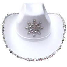 Chapeaux de cowboy élégants à bords roulés, chapeau-Blanc