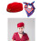 Chapeau d'agent de bord,-Ensemble de 5 pièces point rouge 4