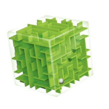 (Green) 3D Maze Cube Labyrinth Rolling Twist Toy for Intellectual Challenge Puzzle Game