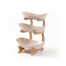 (3 layer, beige) New Upgrade Fruit Bowl For Kitchen Counter,fruit Basket For Kitchen, Large Bowl For Fruit And Vegetable Storag