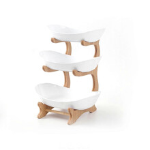 (3 layer, white) New Upgrade Fruit Bowl For Kitchen Counter,fruit Basket For Kitchen, Large Bowl For Fruit And Vegetable Storag