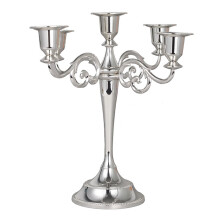Metal Candlestick Stand, Candelabra Candle Holders for Taper Candles, 5 Arm Silver Finish Centerpiece Over 10 Inch Tall, Sturdy and Durable Electropla