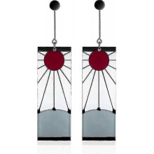 925 Sterling Silver Tanjiro Earrings,anime Demon Slayer Cosplay Tanjiro Black Earrings Ear Clip Kimetsu No Yaiba Hanafuda Halloween for Men Women Earr