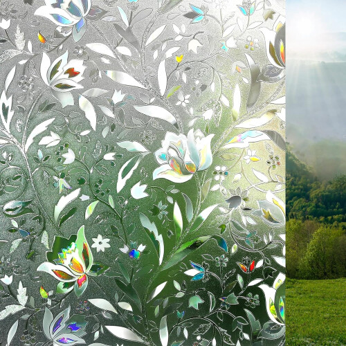 Διακοσμητική μεμβράνη παραθύρου Tulip3D, προστατευτικό απορρήτου με εφέ ουράνιου