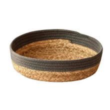Natural Material Woven Basket for Fruits and Bread, Hand Woven Wicker Food Tray for Snacks, Condiments, Toiletries, Woven Storage Basket for Kitchen,