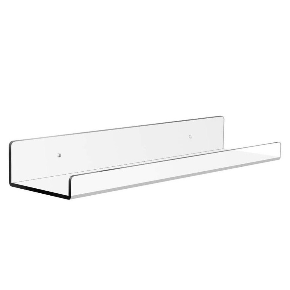 Clear Acrylic Shelf For Modern Home Decor, Invisible Floating Wall Ledge With High Transparency And Strong Durable Construction, Wall Mounted Bookshel 9148971686173