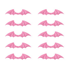 Sturdy PU Leather Demons Horn Wing for Costumes-Pink