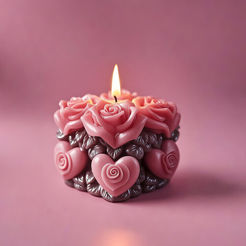 Rose Flower Shape Silicone Candle Mold for Making-Style C 1