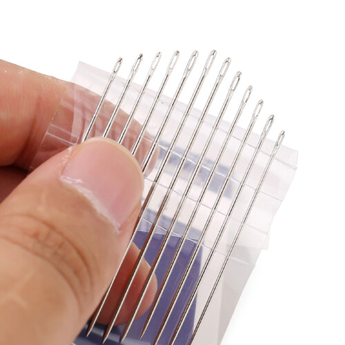 Large Eye Needle With Smooth Threading Designs Sewing Tool-Gold 2