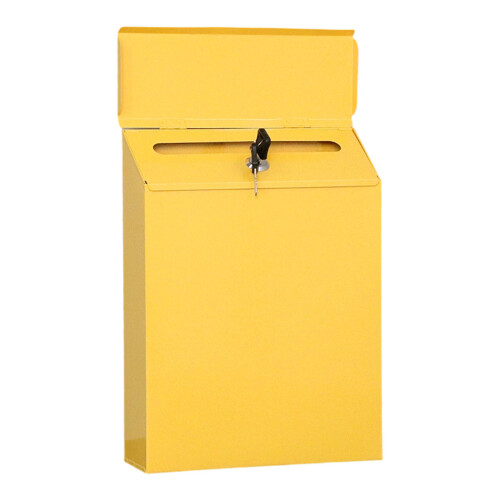 Lockable Metal Hanging Mailbox For Outdoor Security-Yellow