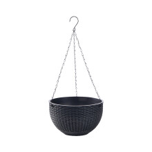 Stable Hanging Planter Flower Basket Plant Pot For Plant-Black