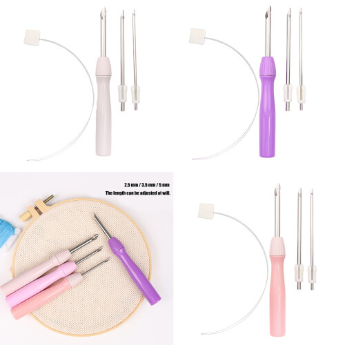 Punch Needle Tool 2.5mm/3.5mm/5mm-Two color three head 2