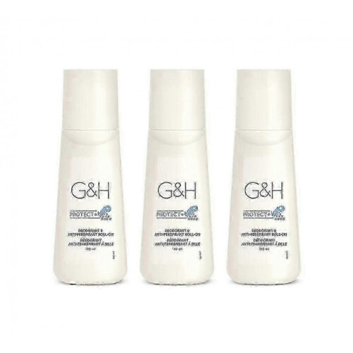 X 3 Bottle Gh Protect+ Deodorant Anti-perspirant Roll-on Size 100 Ml.