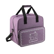 Sewing Machine Bag Large Capacity Tote with Pockets for Travel Classes and Accessory Storage Purple