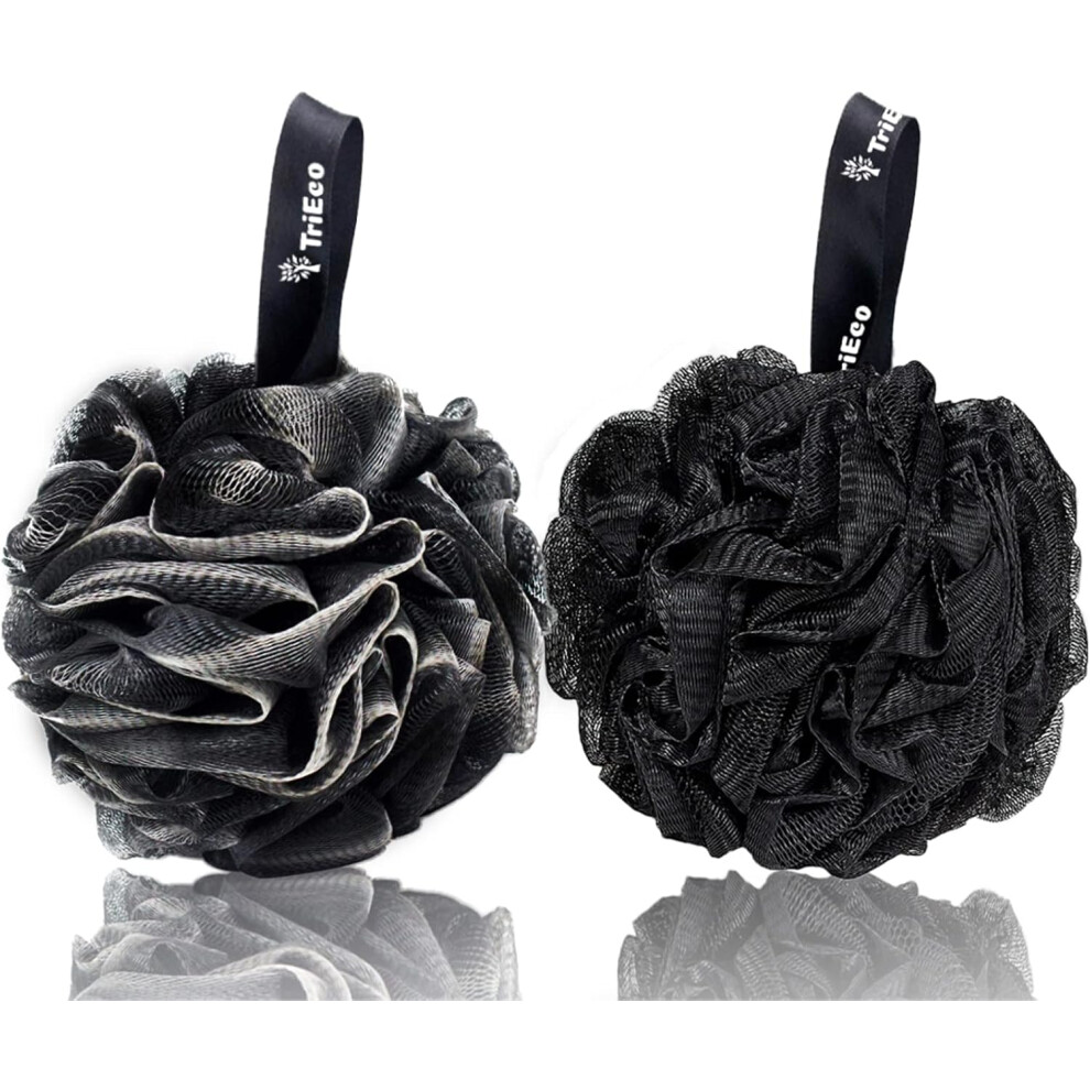 Shower Loofahs For An Unmatched Bath Experience, Soft And Dense Mesh Balls With Hanging Knot Design For Quick Drying, Cleanses Skin Pores And