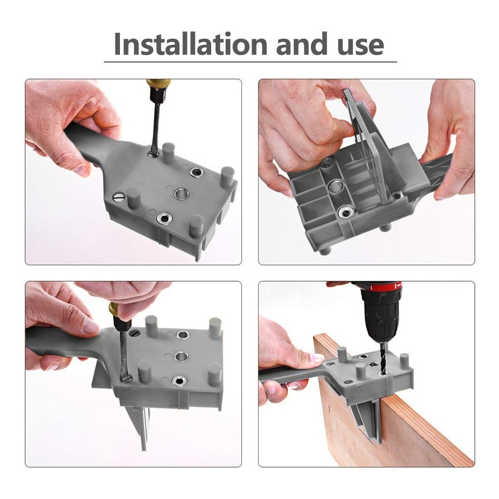 Professional Woodworking Dowel Jig, Hand Held Jigs For Accurate Positioning And Fast Dowel Joint Creation, Plastic Abs Material Industrial Grade 9128293448376