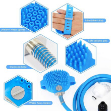 Sistema completo de banho para animais de estimação, com configurações de massagem para um cuidado relaxante, escova macia e ecológica para
