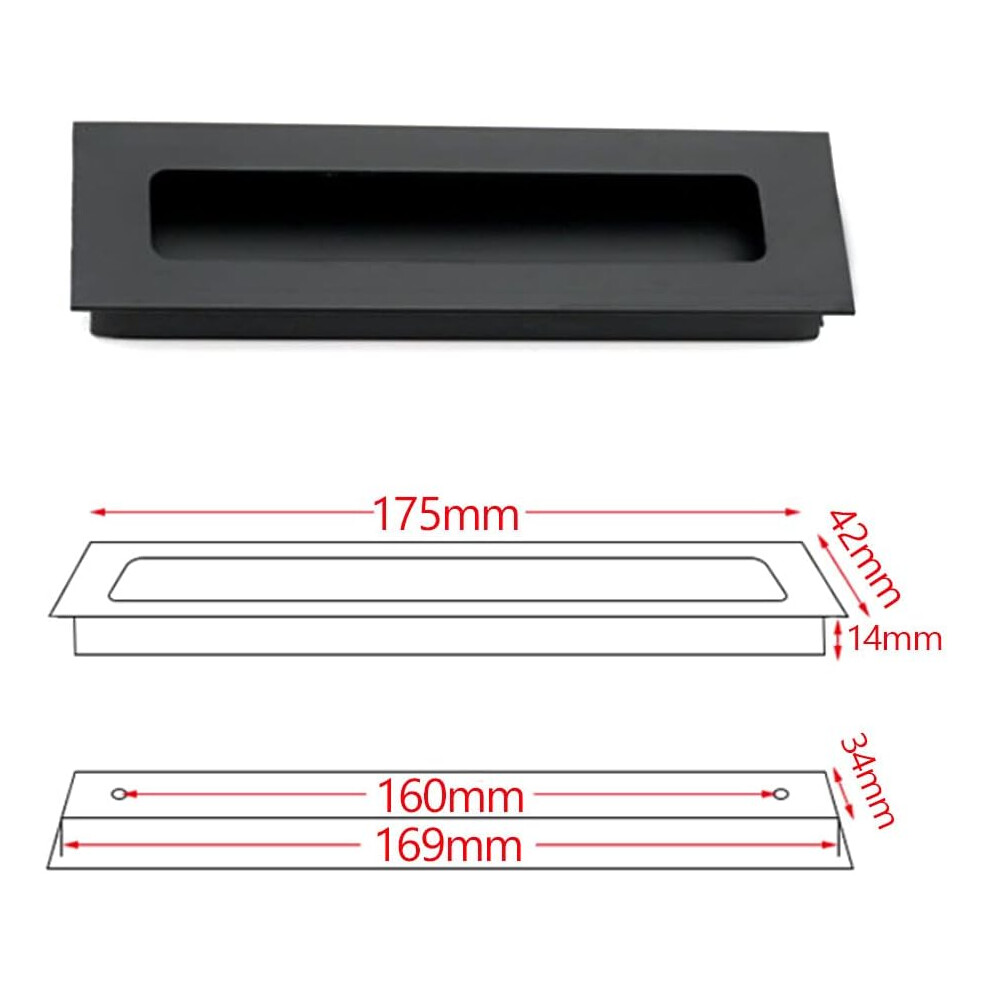 Flush Pull For Sliding Doors, Heavy Duty Invisible Handle Aluminum Alloy Recessed Finger Pull With Brushed Texture Oxidation Resistant Durable 9128293448581