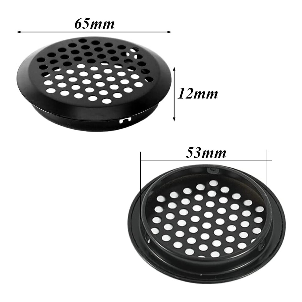 Stylish Circular Soffit Vents For Furniture, Black Stainless Steel Air Vent Louver, Easy To Install Honeycomb Design For Wardrobes Cabinets, 9128293880381
