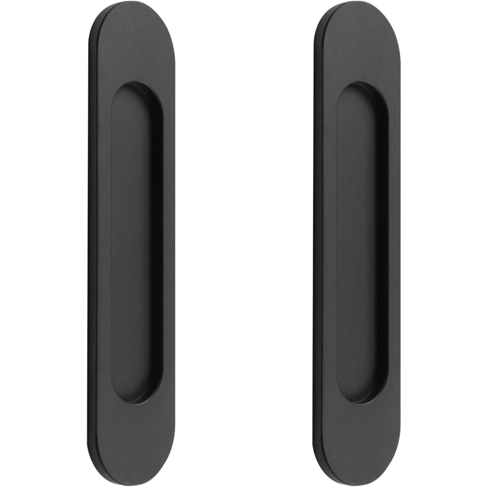 Sliding Barn Door Pulls, Self-Stick Handles With Electroplated Surface For Rust Resistance, Modern Design Flush Pulls For Easy Install Decor Element, 9433291726723