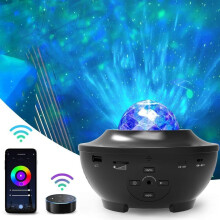 Projeção Galaxy para Quarto, Luz Noturna Estrelada LED Multicolorida com Efeitos de Luz Dinâmicos, Alto-falante Bluetooth para Ambiente Relaxante