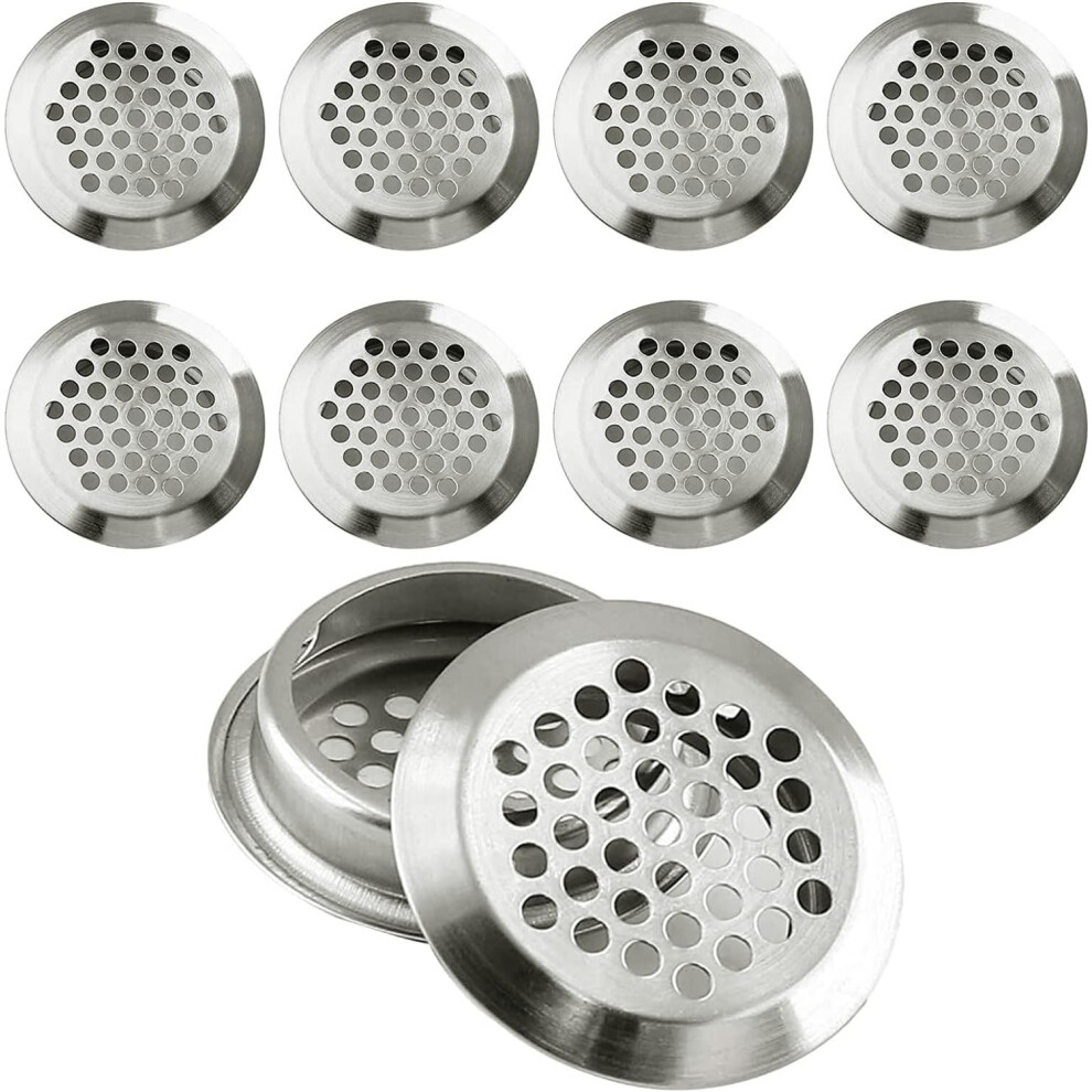 Mesh Hole Louver For Fresh Environment, Stainless Steel Circular Soffit Vent Rust-Proof Dust-Resistant (10Pcs) 9340959561070