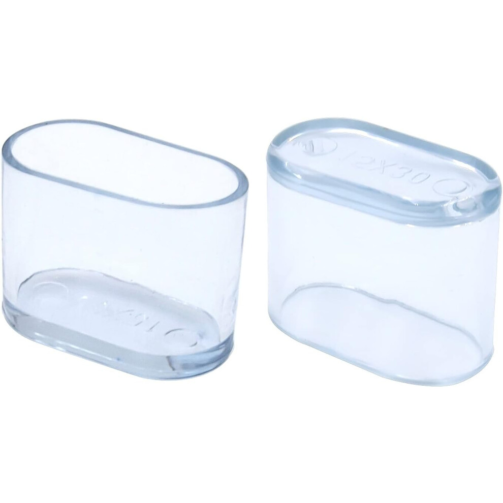 Chair Feet Protectors For Hardwood Floors, Protect Floor Easy To Install Oval Leg Caps, Flexible Transparent Soft Pvc Covers To Prevent Scratches And 9433291782729