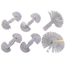 6 Pcs Stainless Steel Radius Gauge Set with Feeler Gauge for Arc Radius Fillet Measurement