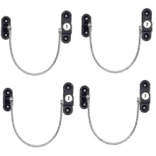 (Black) 4 Pcs Window Restrictor Locks for Baby Security and Home Office Safety