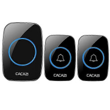 (Black American Standard) Wireless Smart Doorbell Two-To-One Home Ding Dong Waterproof Remote Pager