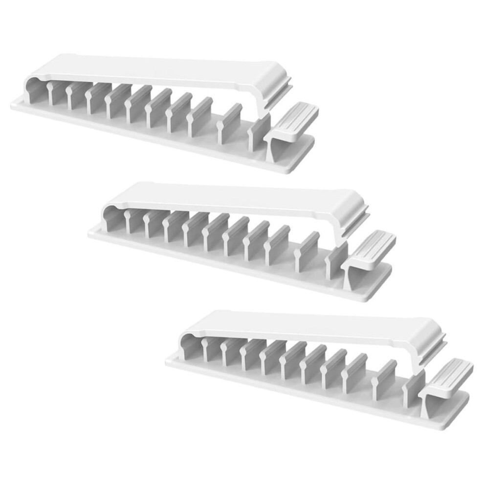 Selfadhesive Cable Management Clips 3Piece Set 10Slot Wire Organizer For Desk Usb And Headphone Cords Home Office 9365049069670