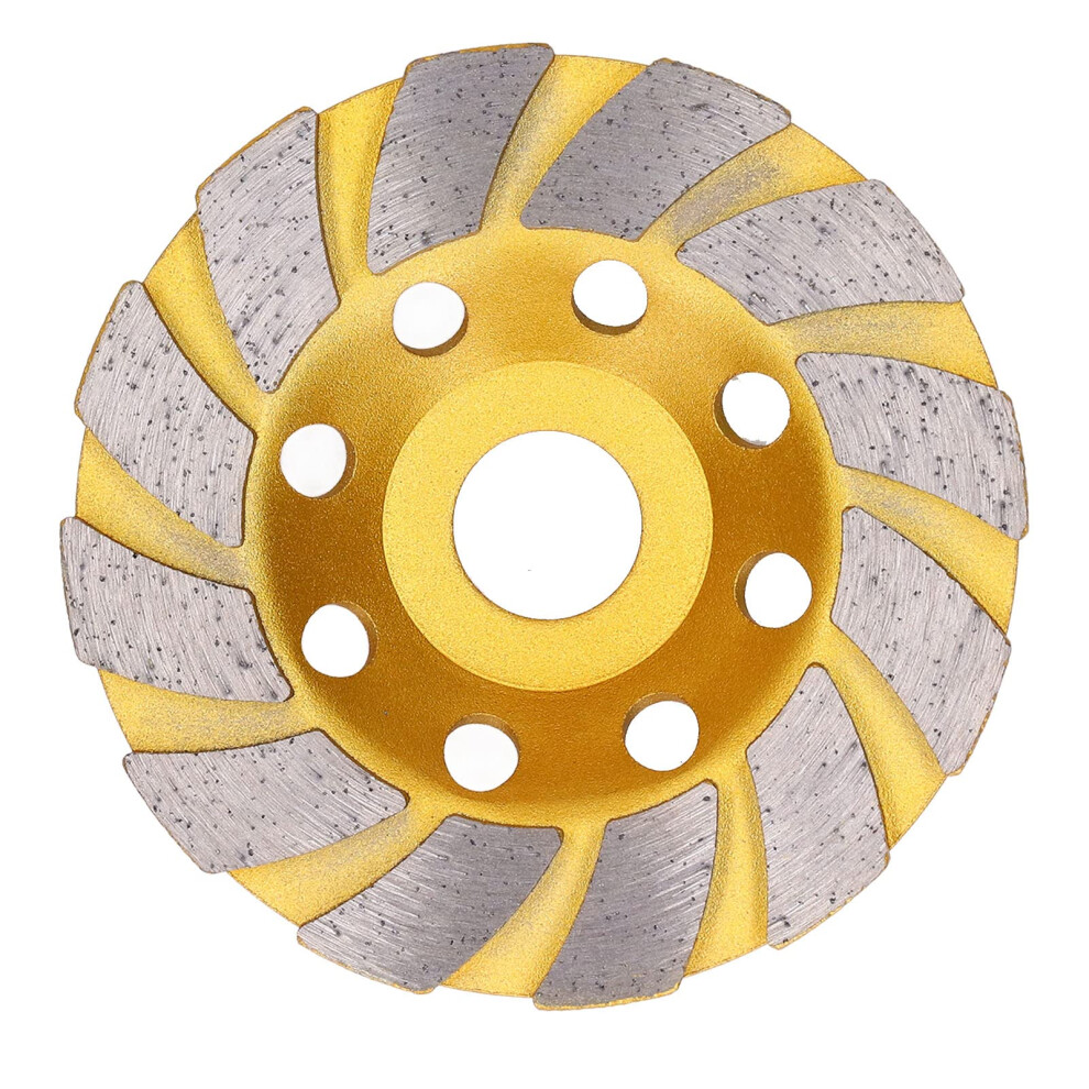 4In Concrete Grinding Wheel, 12Segment Heavyduty Cup Polishing Disc For Cement, Marble, Rock, Masonry, Yellow 9365049069960