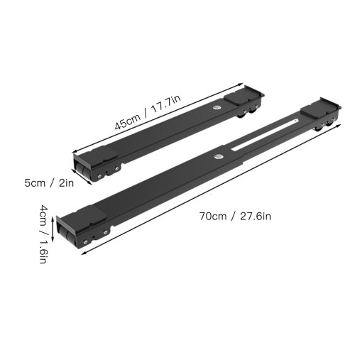 2PCS Extendable Black Appliance Roller Brady with 16 Wheels, 661lbs Capacity 1