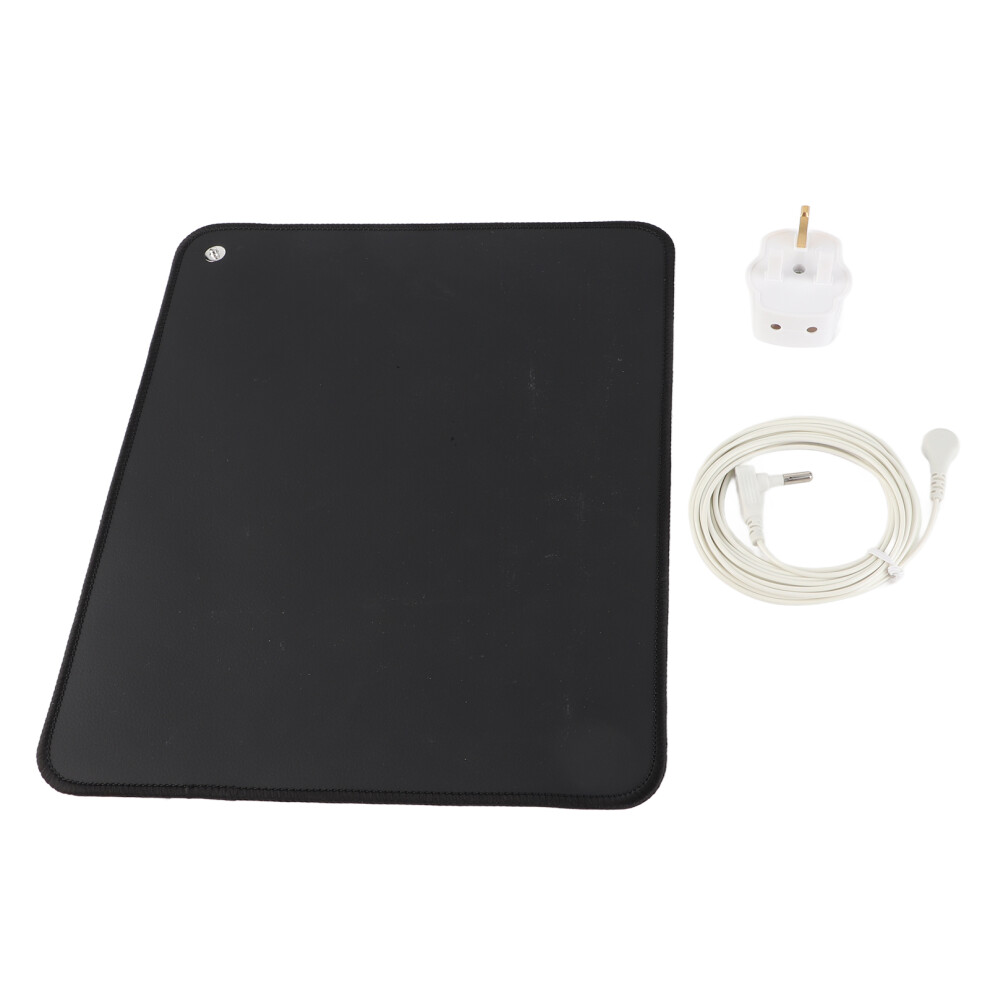 Grounding Mat Pad For Workspace, Conductive Vegan Leather Anti Static Wellness Energy Grounding Mat With Reinforced Edges Easy To Clean Leather Surfac 9468298619143