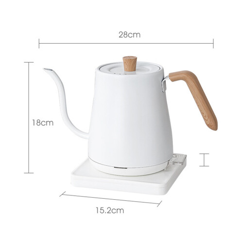 Electric Kettle 220V White Wood Grain Quick Heating & Precise Temp Control 1