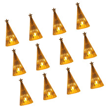 12 Pcs Christmas Tree Decorations Small Tree-B Yellow light