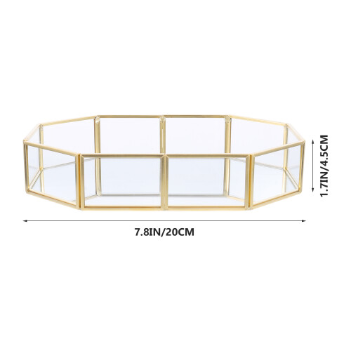 1Stk Goldenes Schmuckorganizer Tablett Metall Edle 1