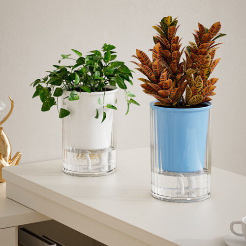 Automatic Watering Decorative Planter For Indoor-Light Green 2