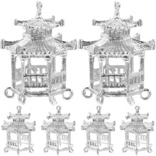 6Stk DIY Schmuckzubehör Pavillon Charms Legierung Für Armbänder
