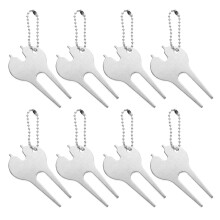 8Ud Accesorio Delicado De Tenedor Divot Plateado Para Golf Y Césped