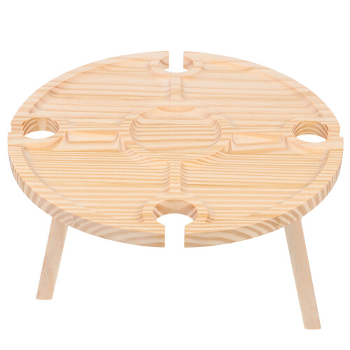 1Pièces Table Portable Beige En Bois Compacte Pour Pique- 2