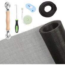 Window & Door Screen Upgrade Kit, Fiberglass Mesh with Clear Visibility & Enhanced Durability, Pet Proof & Easy to Install, 48"x118", Charcoal, Tools