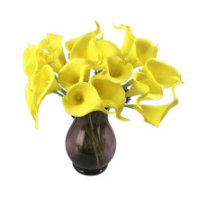 10 buc flori artificiale de crin Calla, material PU moale, atingere reală pentru buchete de nuntă și decorațiuni interioare, remodelabile cu