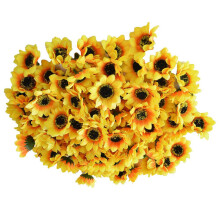 Tournesols artificiels jaune vif plus vrais que nature, 4,5 cm de diamètre, parfaits pour vos compositions florales et la décoration intérieure,