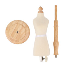 Fashion Design Dress Form, Adjustable Fit True to Size Mini Mannequin for Draping Patterns and Clothing Display, Pinnable Foam Core with Round Wooden