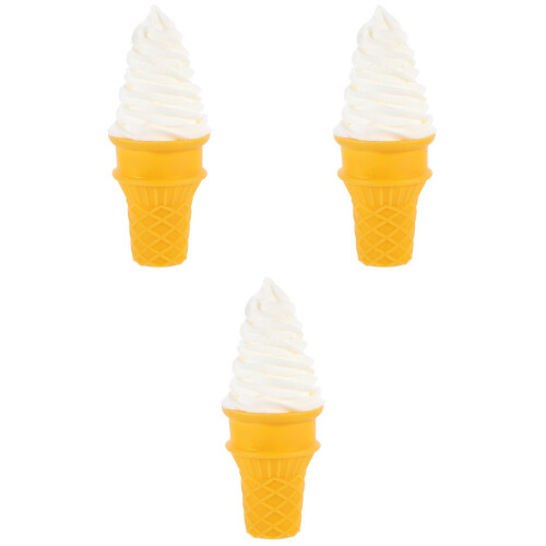 3Pcs Imitation Ice Cream Model White Display Prop for Photography 2
