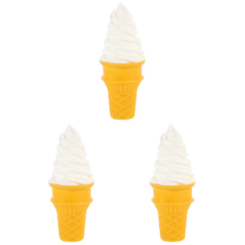 3Pcs Imitation Ice Cream Model White Display Prop for Photography 1