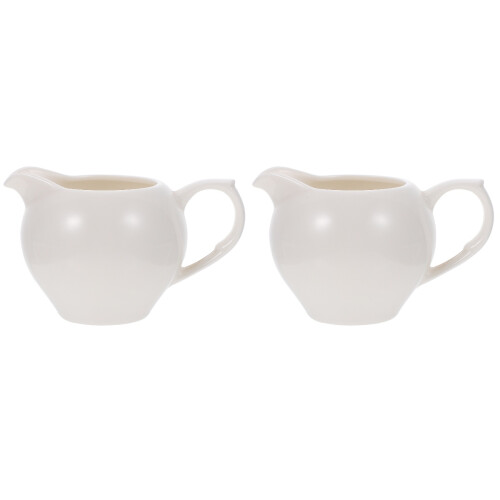 2 Pcs Ceramic Western Style Milk Cup Kitchenware White 2